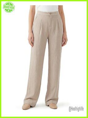 Tall Wide Leg Linen Blend Dress Pants for Work